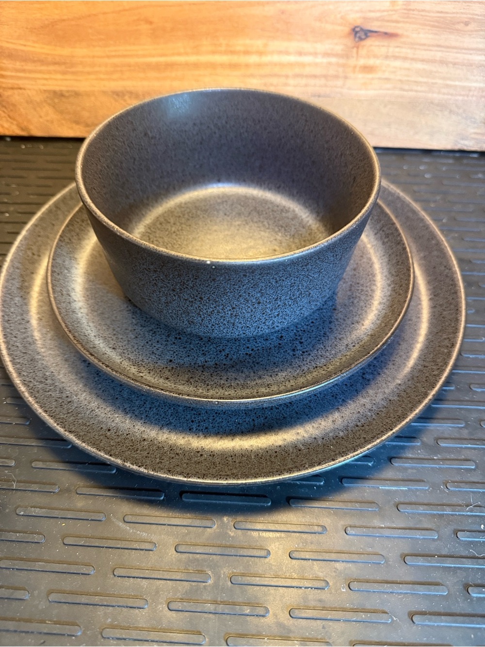 Melo charcoal Ceramic Dinnerware Set - Bowl, Salad Plate, Dinner Plate